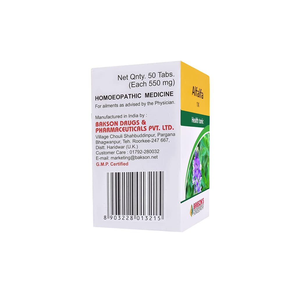 Dr. Bakshi's BAKSON'S HOMOEOPATHY ALFALFA-1X-50TAB (Pack of 2) – view 2