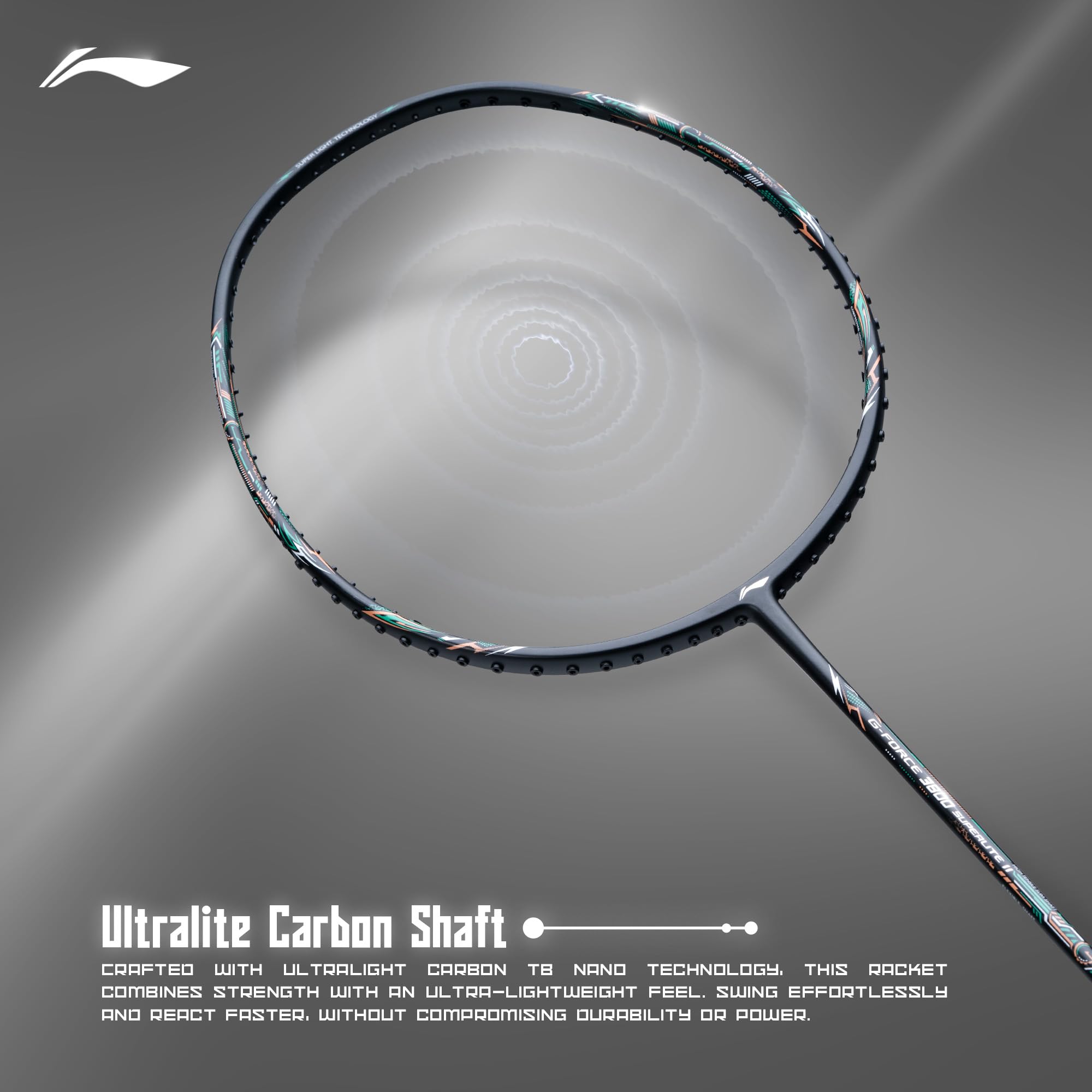 Li-Ning G-Force 3800 II Superlite Strung Badminton Racket with Full Cover – view 5