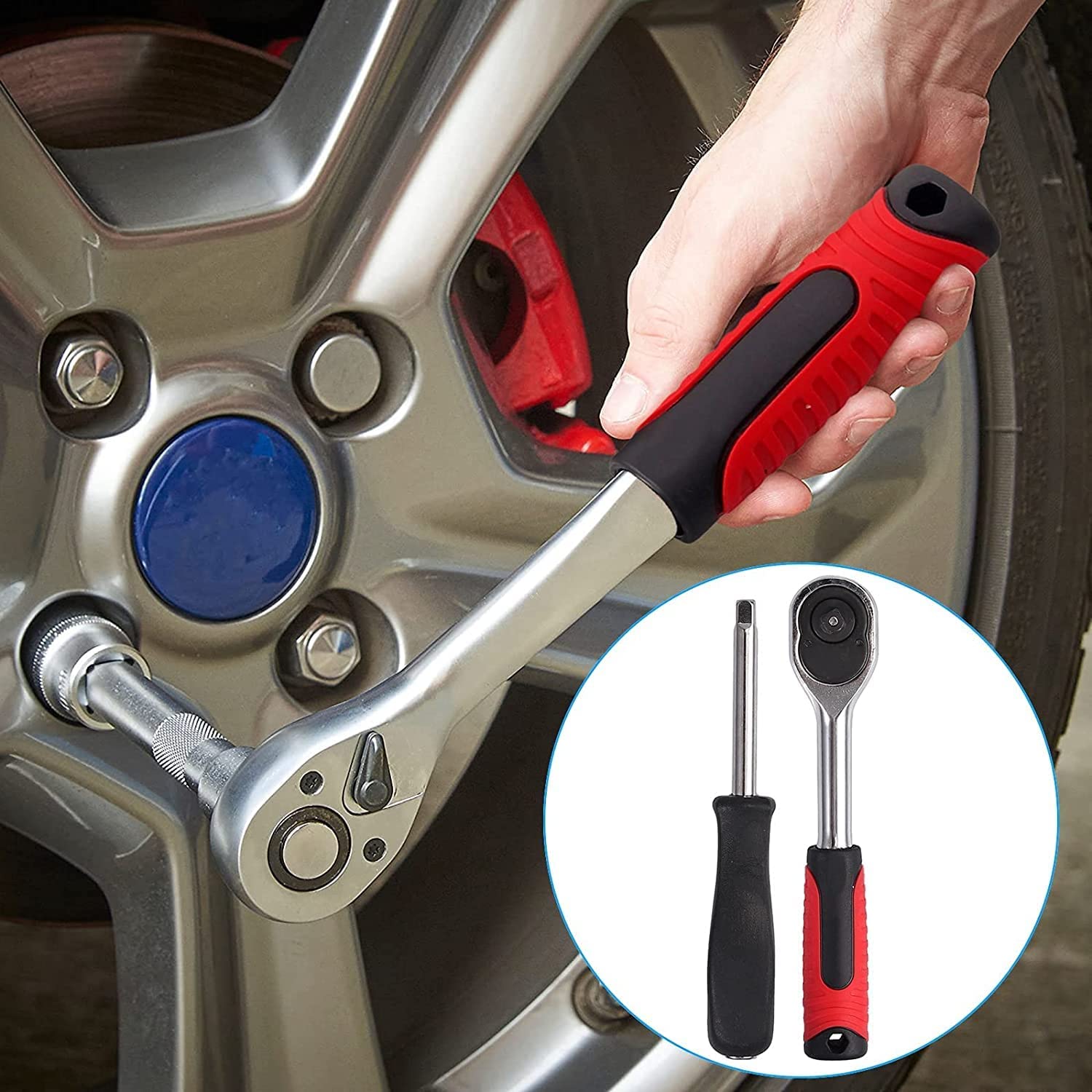46PCS 1/4 inch Drive Socket Set,Metric Ratchet Wrench Set with 4-14mm CR-V Sockets,S2 Bits,Extension Bars,Mechanic Tool Kits for Household Auto Repair – view 6
