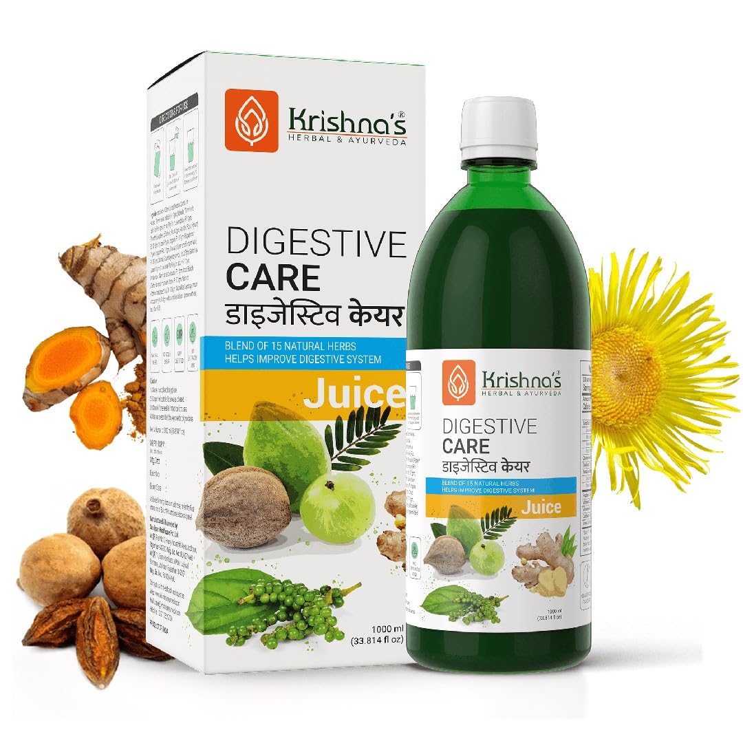 Front label of digestive care juice 1000 ml bottle