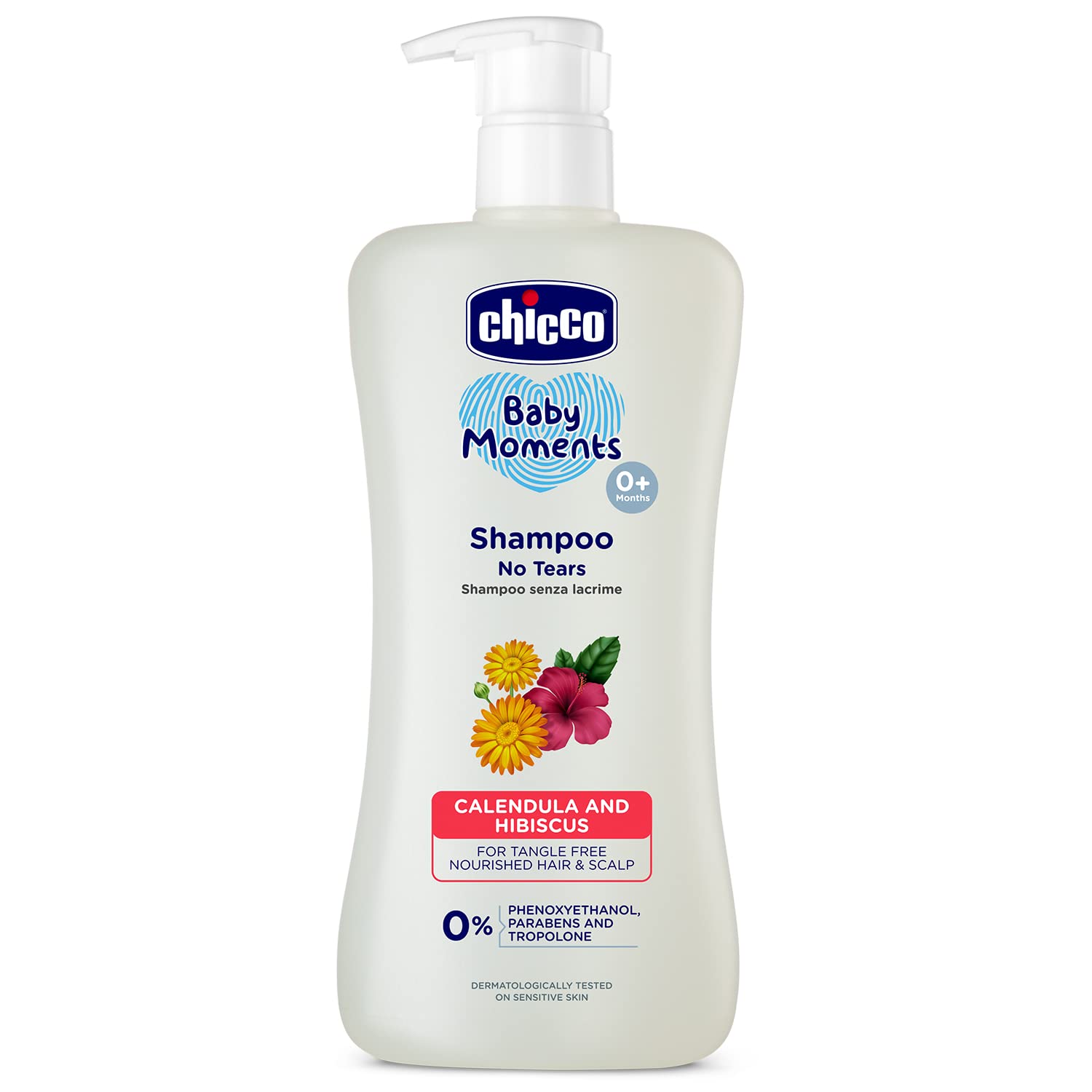 Chicco Baby Moments baby shampoo 500ml bottle for tear-free baths
