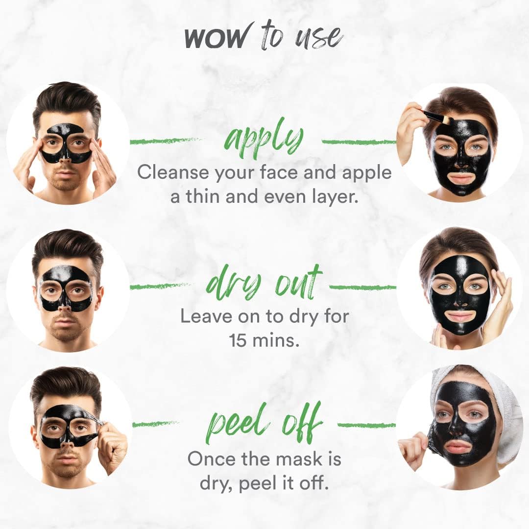 Wow Skin Science Activated Charcoal Peel Off Mask For Blackheads/Pimples/Acne - No Parabens & Mineral Oils, 100 Ml – view 3