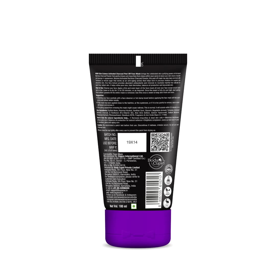 Wow Skin Science Activated Charcoal Peel Off Mask For Blackheads/Pimples/Acne - No Parabens & Mineral Oils, 100 Ml – view 8