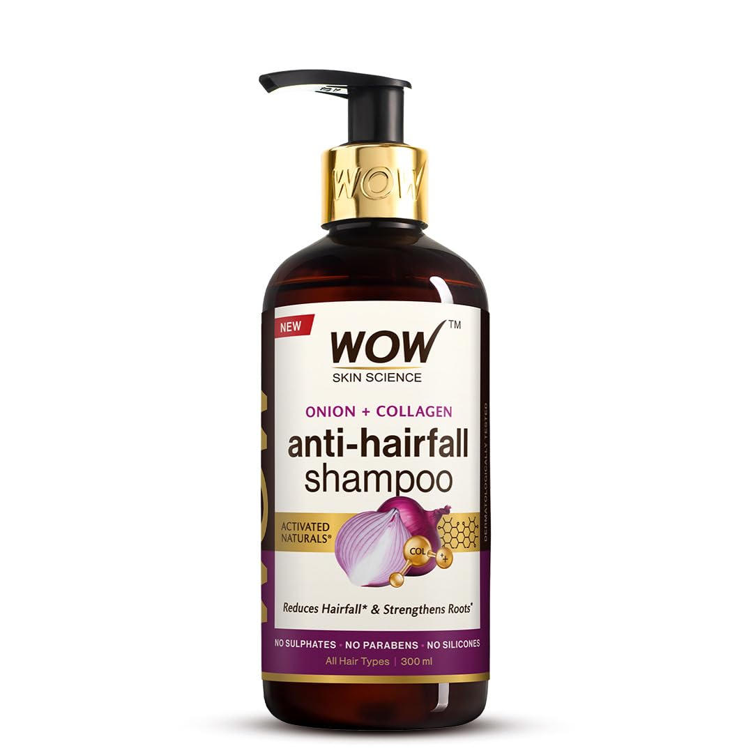 WOW Skin Science Onion and Collagen anti-hairfall shampoo 300 ml bottle