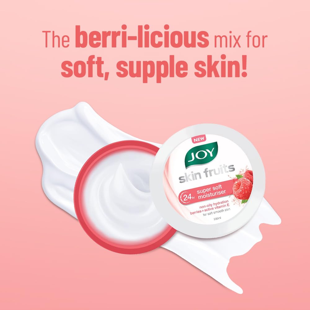 Joy Super Soft Skin Cream for 24 Hr Moisturization - Berries (300ml) - Lightweight & Oil Free Moisturizer For Instant Hydration – view 2
