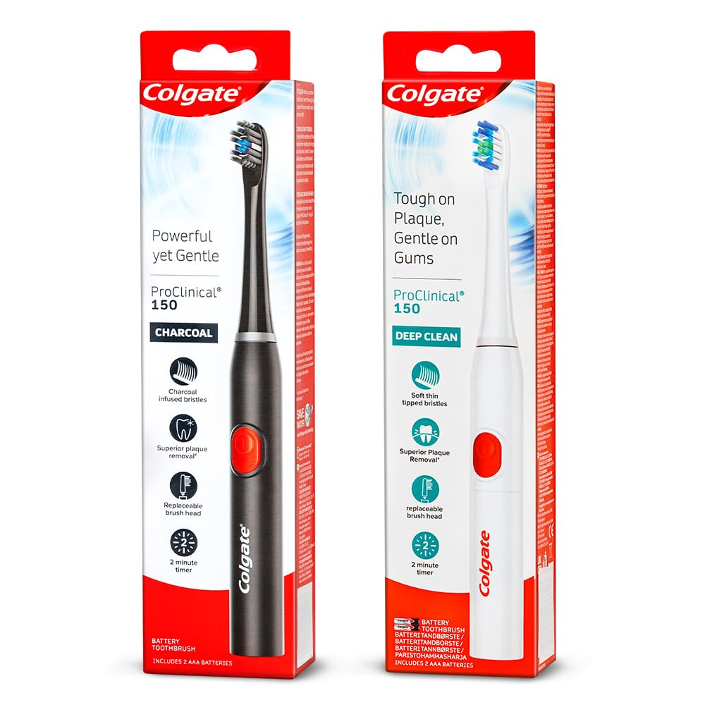 Colgate ProClinical 150 battery powered toothbrushes in black