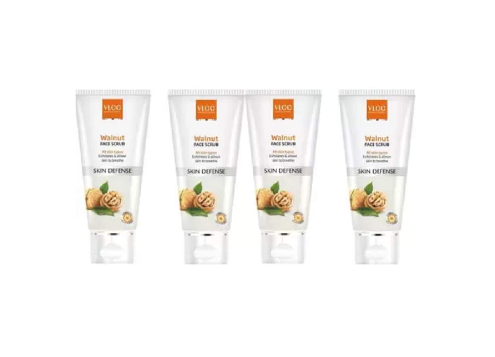 Pack of four VLCC walnut face scrub, 320 g