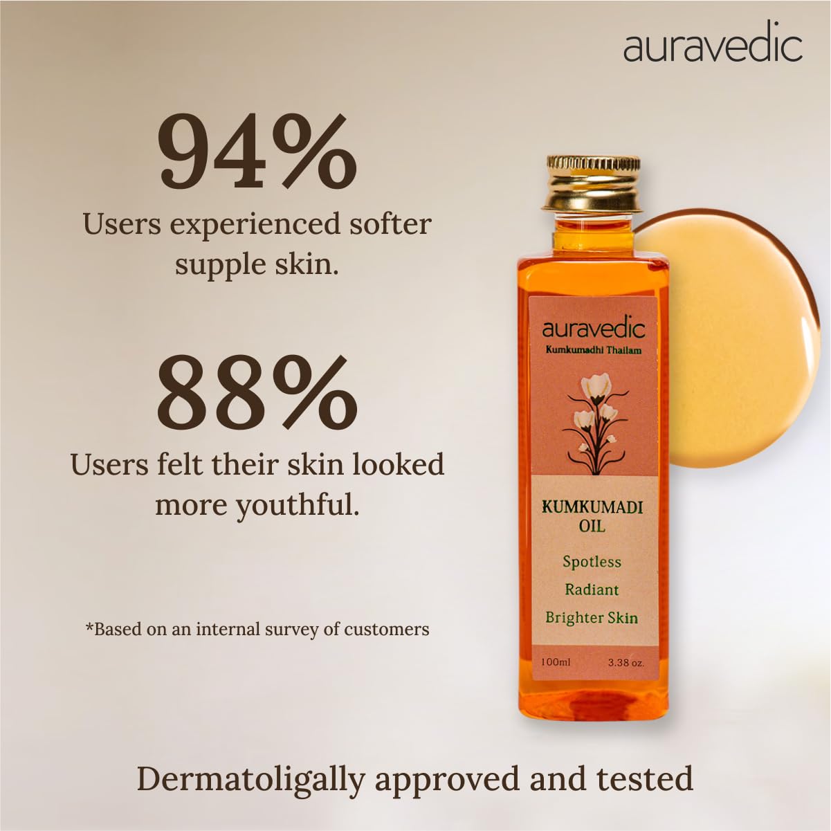Auravedic Kumkumadi Tailam Face Oil 100Ml Pack Of 2 Kumkumadi Oil For Face Glowing Skin Pigmentation Dark Spots Body Oil After Bath For Daily Use – view 3