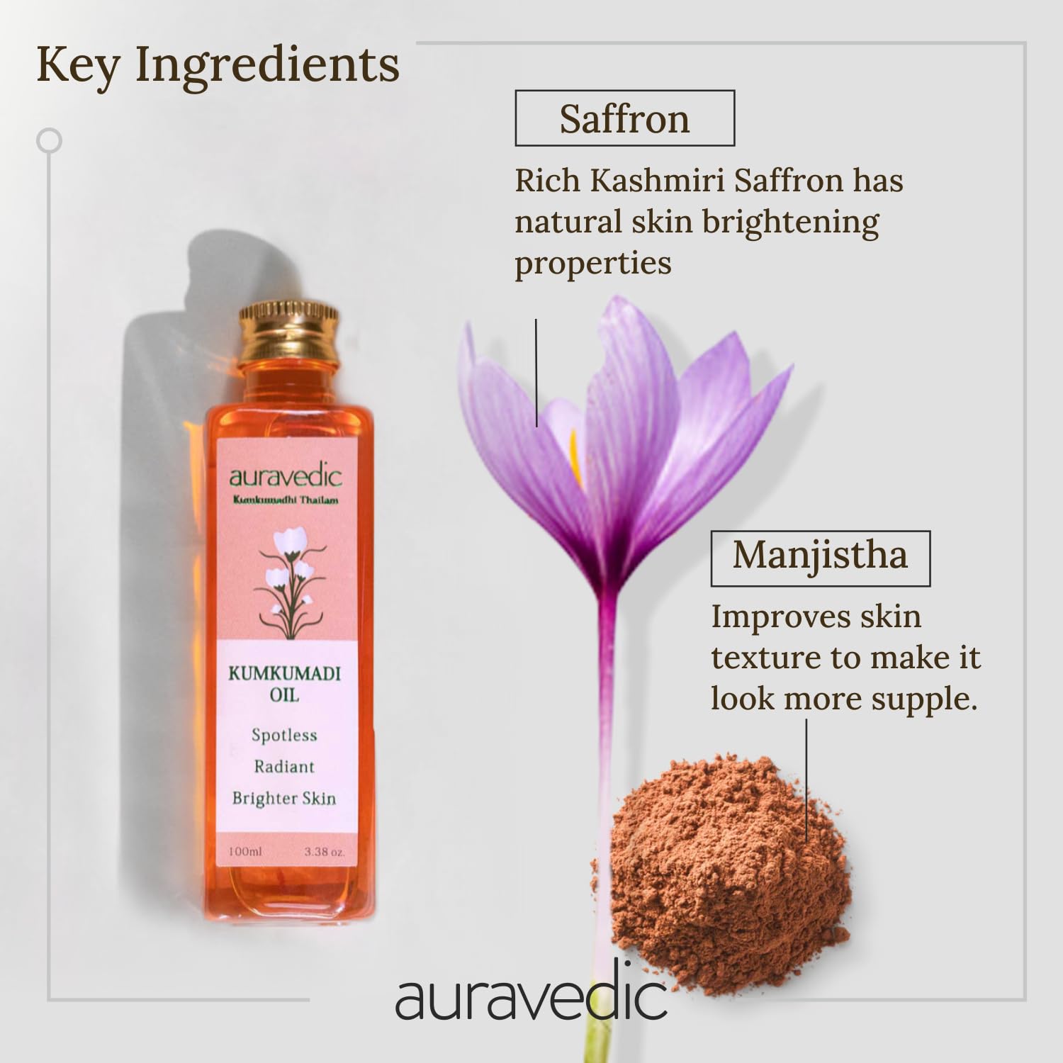 Auravedic Kumkumadi Tailam Face Oil 100Ml Pack Of 2 Kumkumadi Oil For Face Glowing Skin Pigmentation Dark Spots Body Oil After Bath For Daily Use – view 6