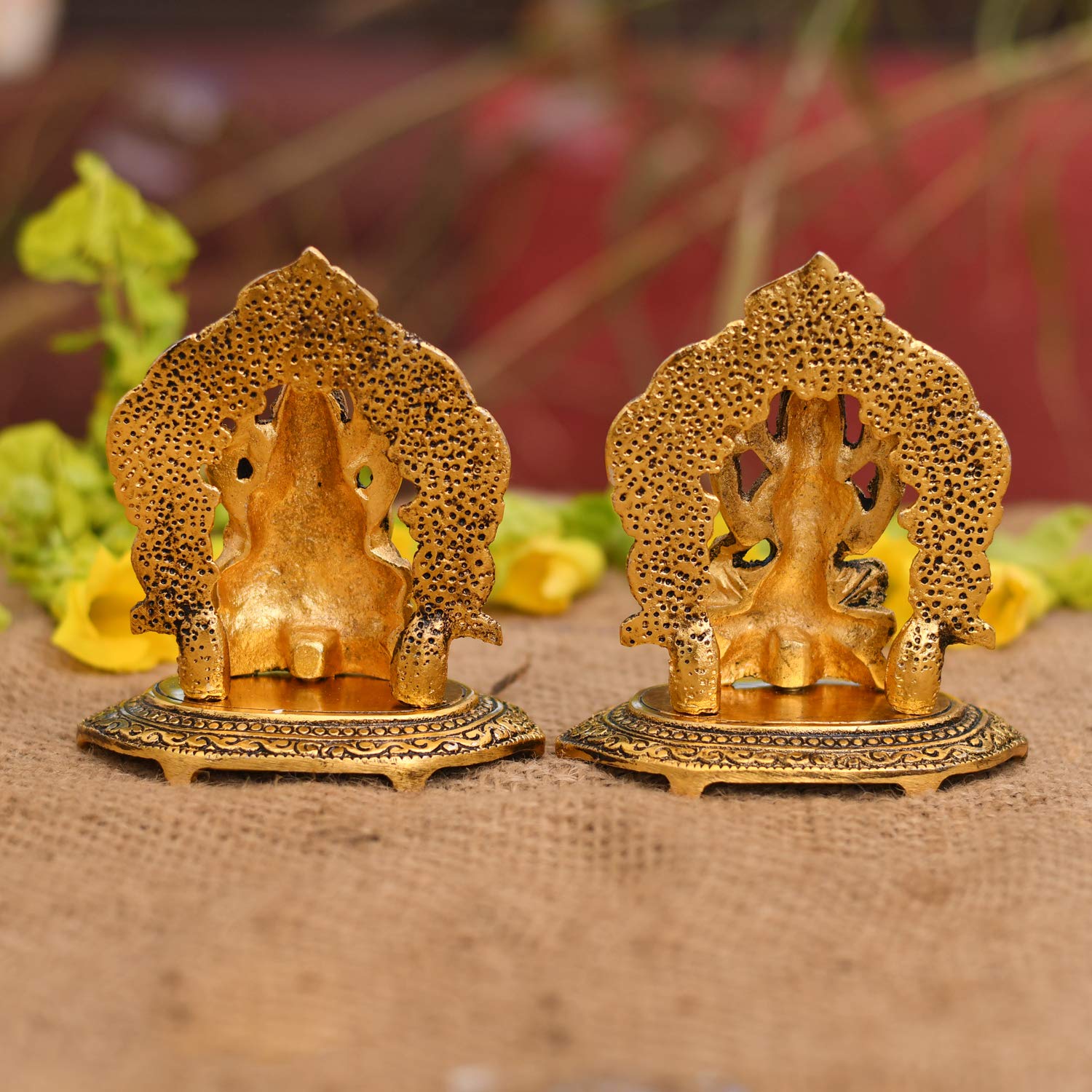 Collectible India Laxmi Ganesh Set Idol Showpiece Metal Gold Plated Lakshmi Ganesha Idols for Diwali Gifts Puja (Set 1) – view 4