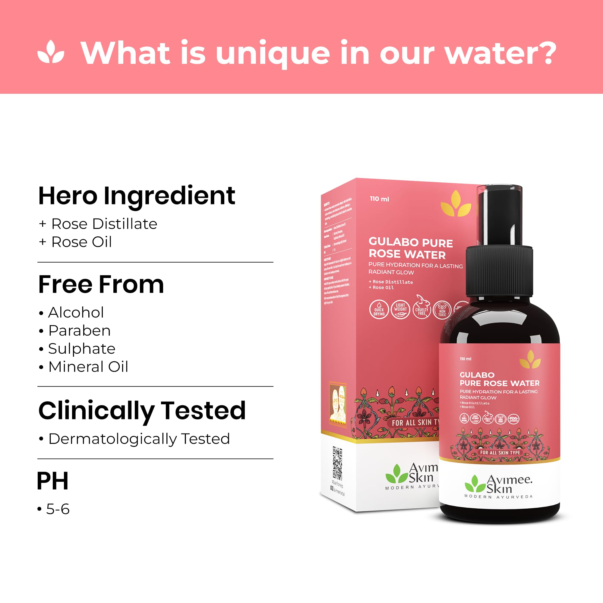 Avimee Herbal Gulabo Premium Rose Water – view 3