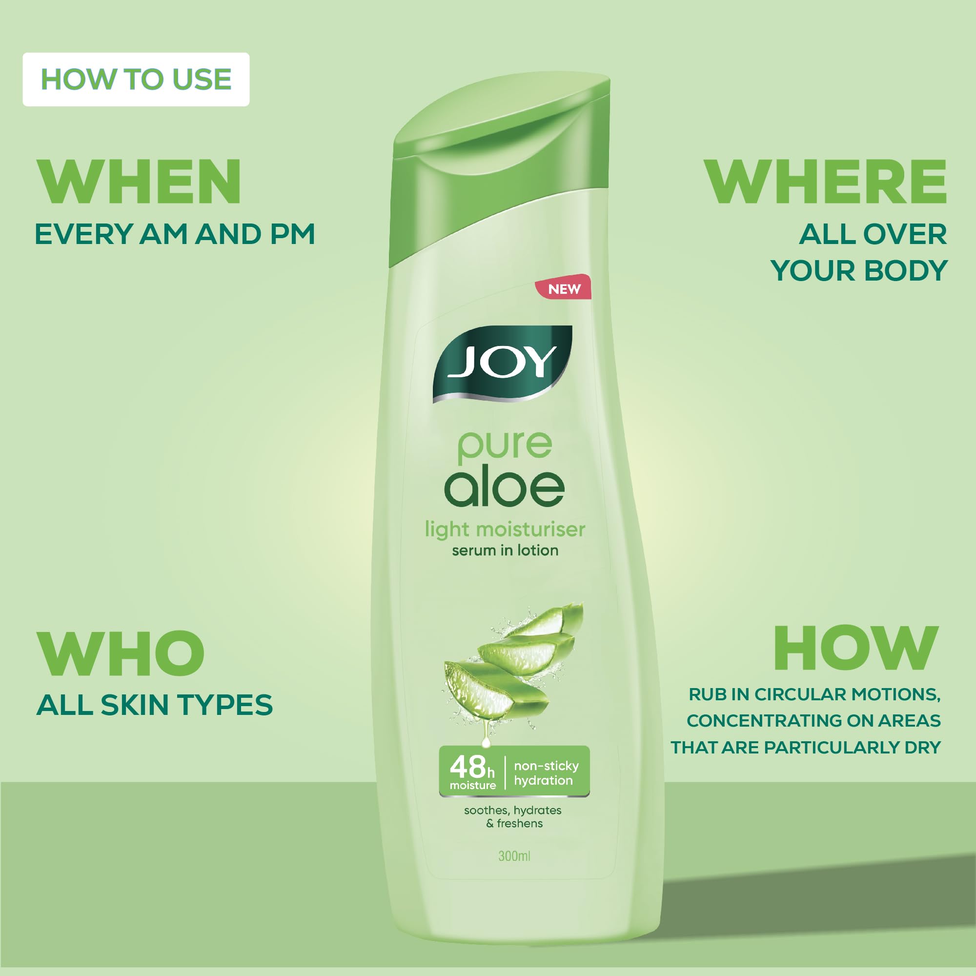 Joy Pure Aloe Light Moisturising Body Lotion 300ml – view 6