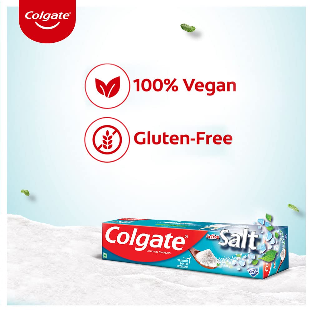 Colgate Active Salt Toothpaste, Daily Germ Protection, Pack Of 800G (200G X 4), Colgate Toothpaste With Salt And Mint, Healthy Gums & Teeth, Toothpaste That Fights Germs & Eliminates Bad Breath – view 8