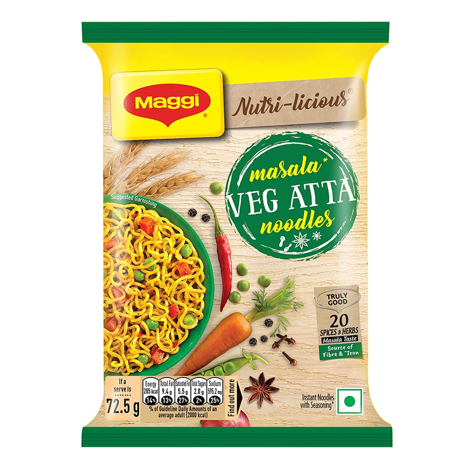 Maggi atta noodles masala veg packet pack of 6