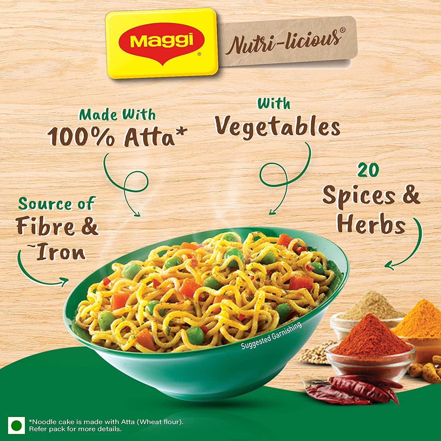 Maggi Nutri-Licious Masala Veg Atta Noodles, 72.5 grams[Pack of 6] – view 5