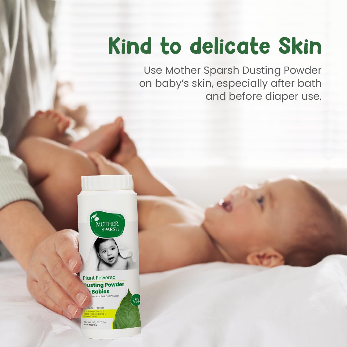Mother Sparsh Plant Powered Talc Free Dusting Powder For Babies - 100g X 2 – view 6