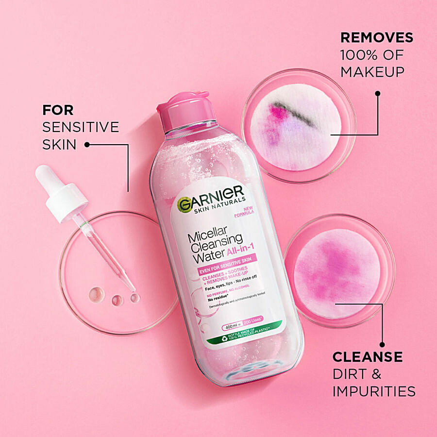 Garnier Micellar Water - Gentle Cleanser For Sensitive Skin, Get 100% Clean Skin 400 ml – view 4