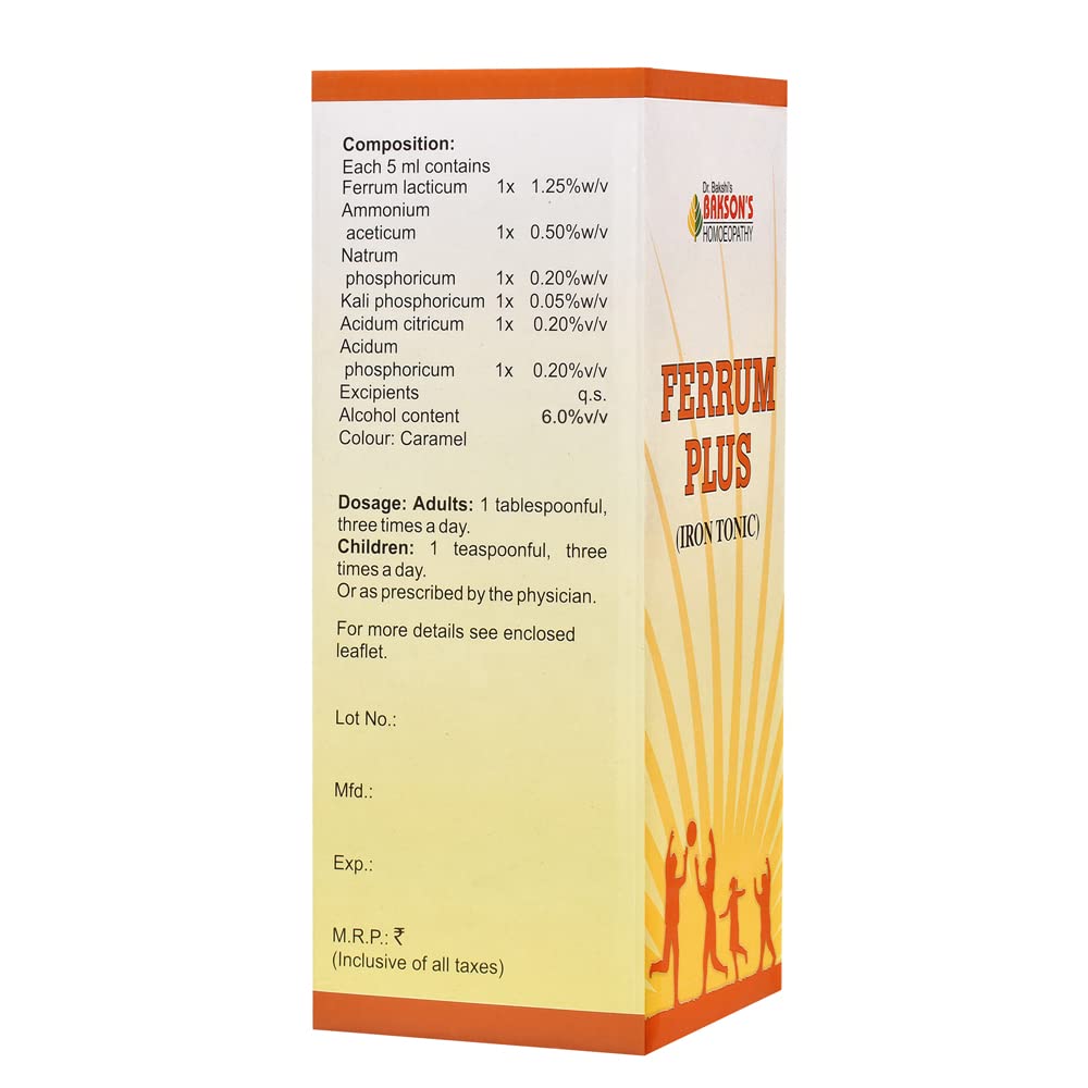Dr. Bakshi's BAKSON'S HOMOEOPATHY Ferrum Plus Syrup (450ml) – view 2
