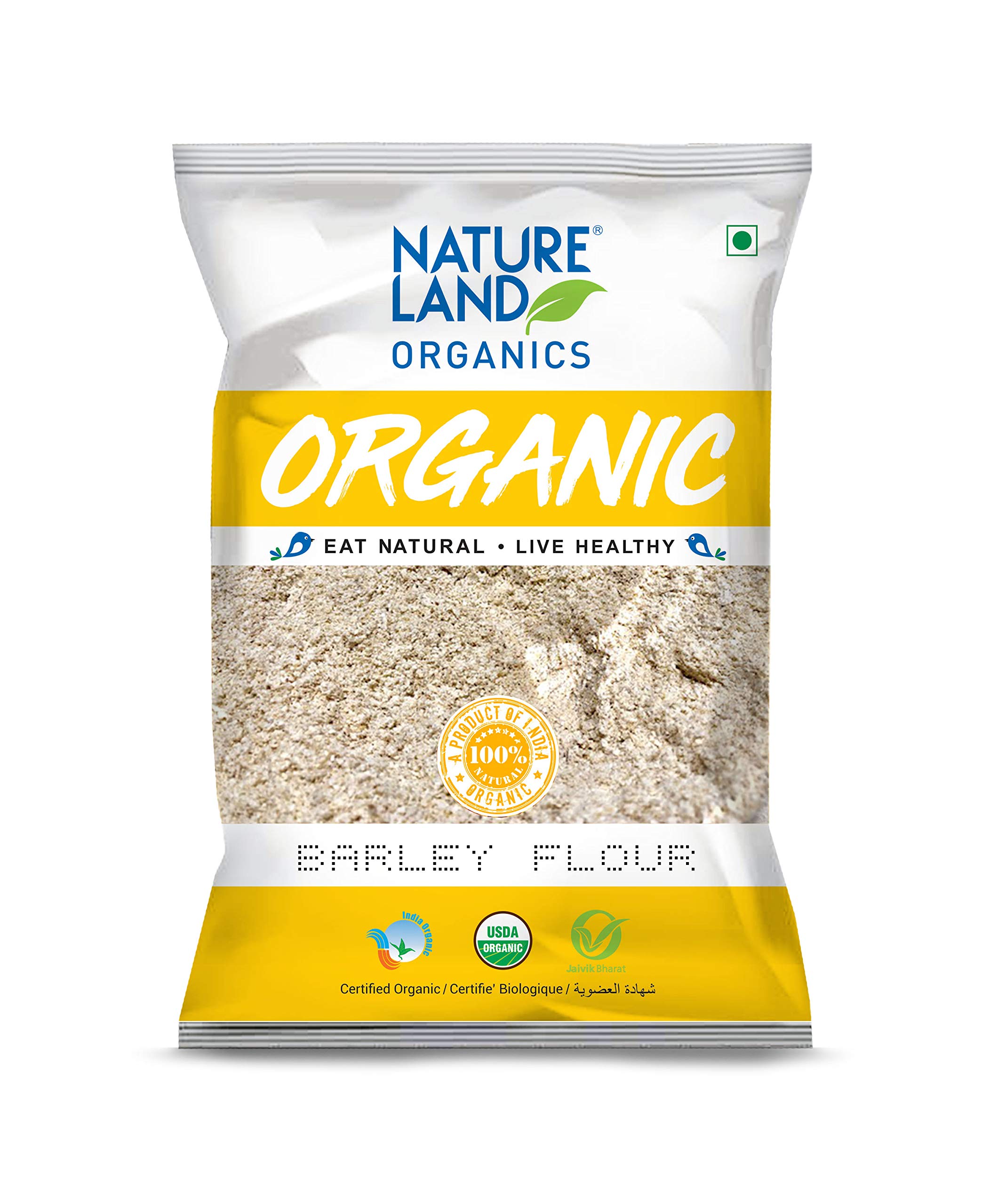 Natureland Organic Barley Flour / Jau Flour 500 Gm - Healthy Organic Flour