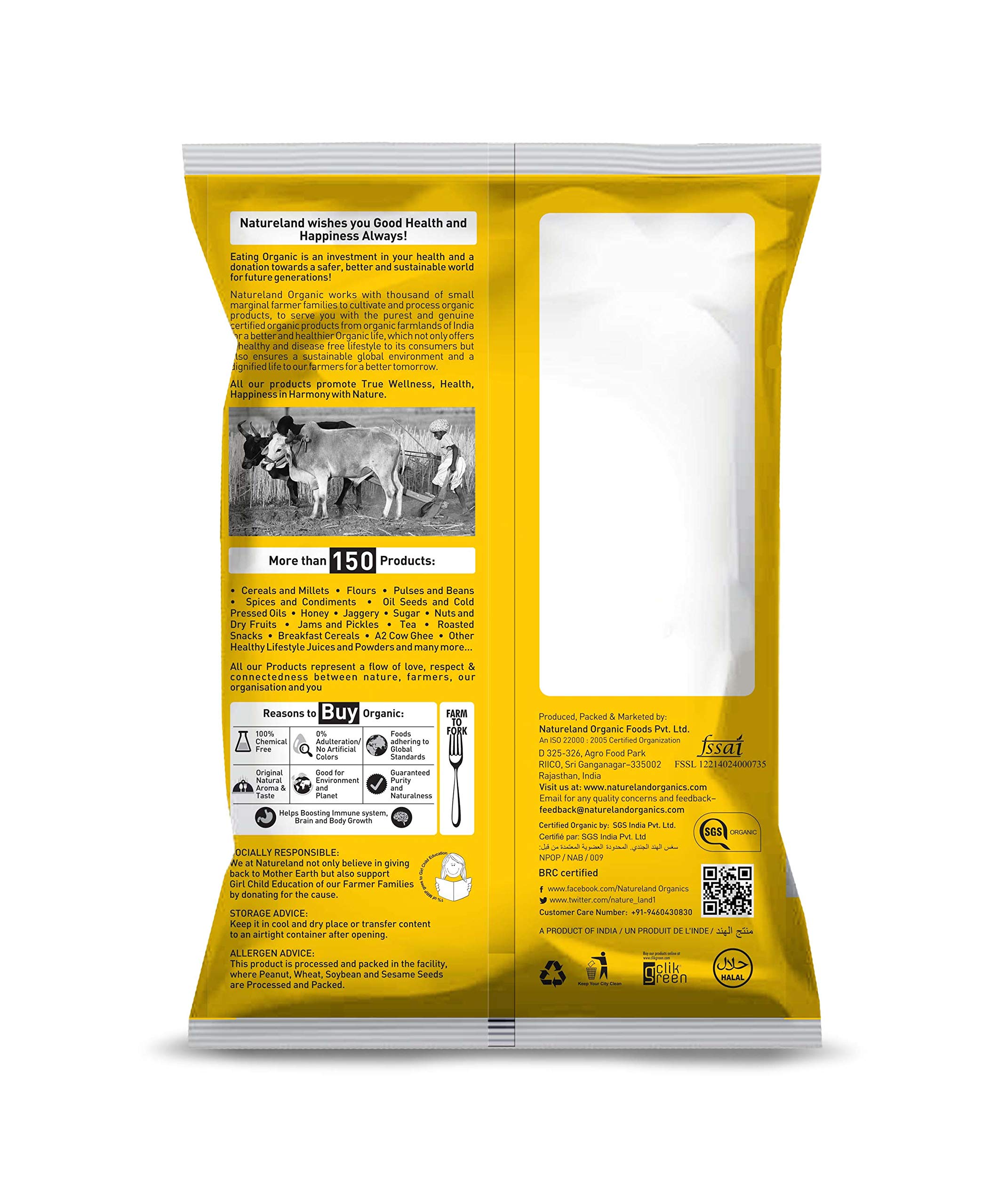 Natureland Organic Barley Flour / Jau Flour 500 Gm - Healthy Organic Flour – view 2