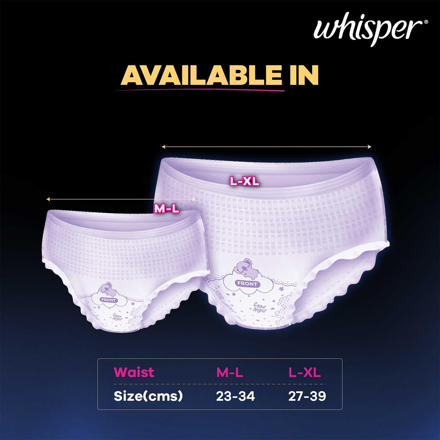 Whisper Super Absorbent Period Panty, 6 M-L Pants, 360 Degree Leakage Protection for Heavy Flow, Panty like Fit for Full back Coverage, Absorbs Heavy Gushes, Silky Soft, Comfortable Feel – view 8