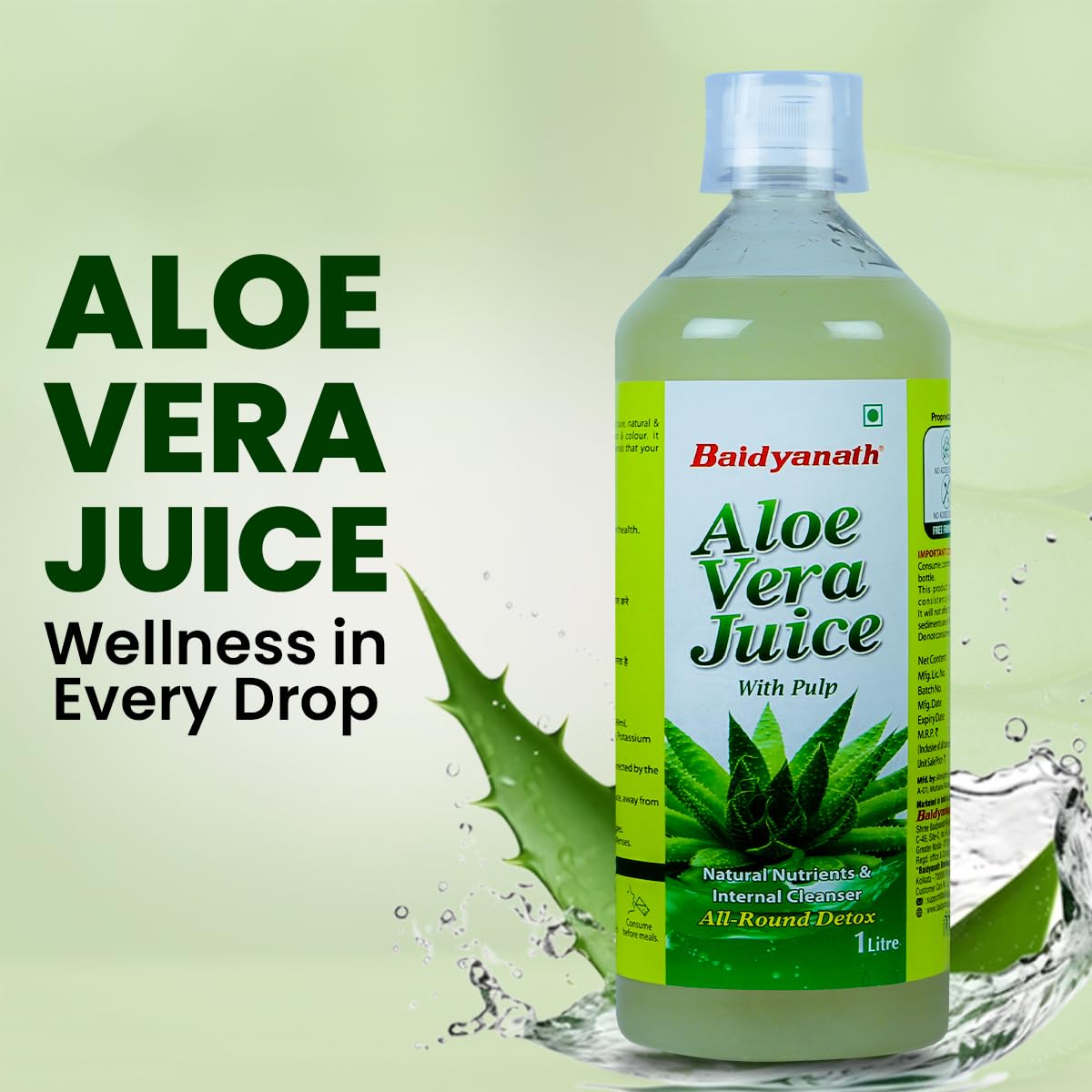 Baidyanath Aloe Vera Juice (with Pulp)- 1000ML – view 2