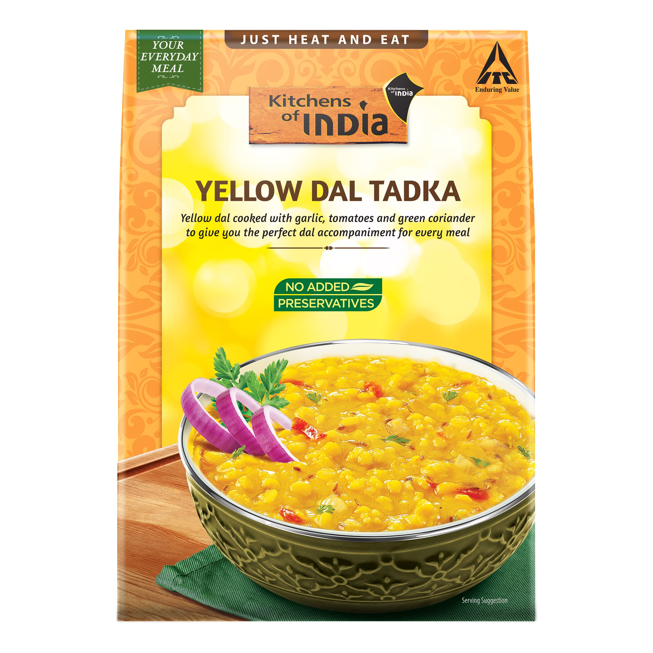 Ready to eat yellow dal tadka pouch by Kitchens of India