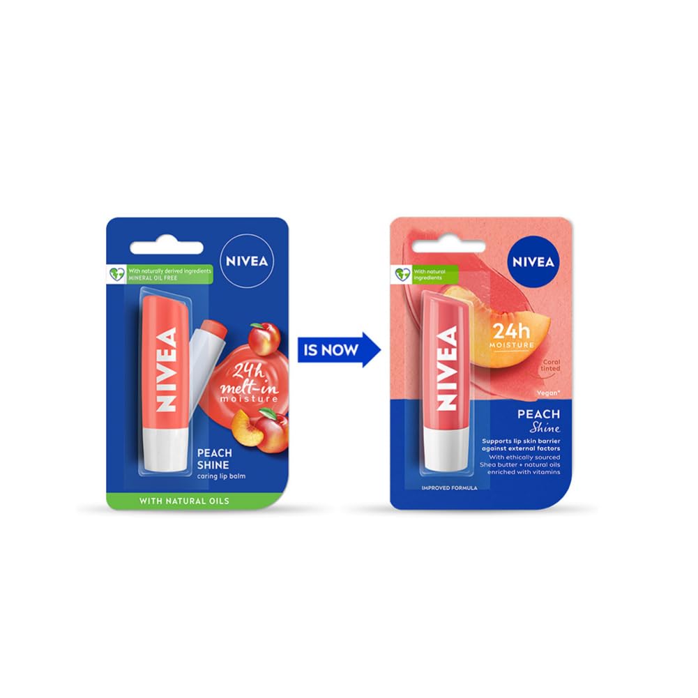 NIVEA Lip Balm, Fruity Peach Shine, 4.8g – view 2