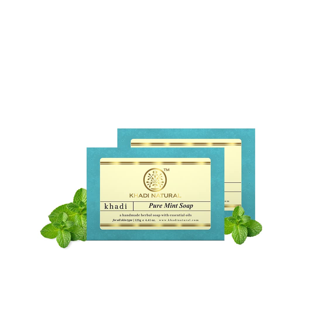 Khadi Natural mint soap 125 g bars in box pack