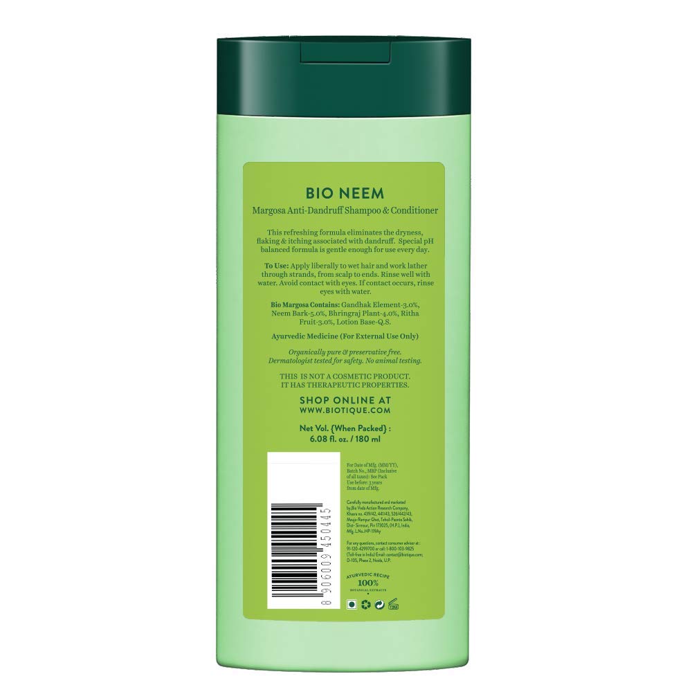 Biotique Fresh Neem Anti Dandruff Shampoo and Conditioner – view 2