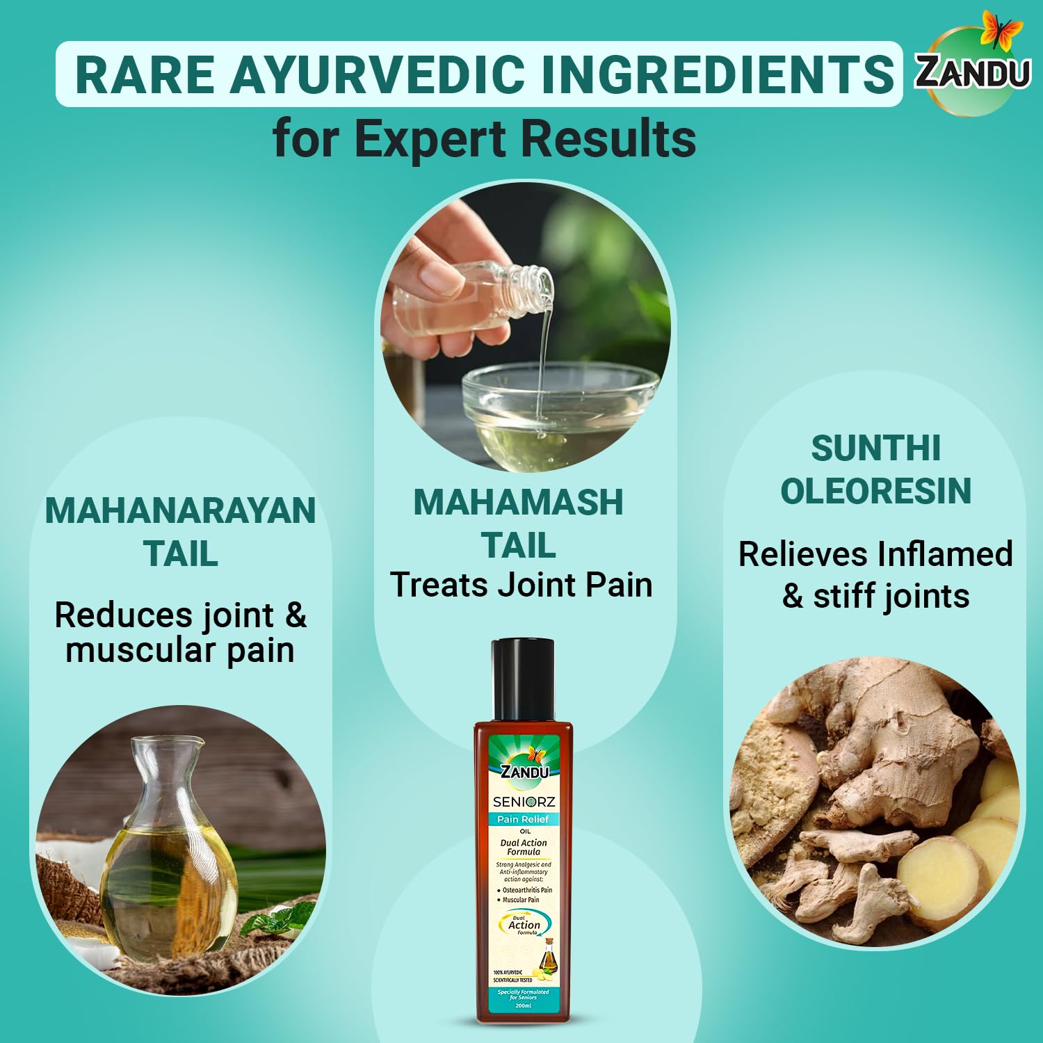 Zandu Seniorz Pain Relief Oil, 200ml, Helps Reduce Joint & Muscular Pain, Long lasting relief from Knee, Neck, Back, Shoulder, Wrist Pain, 100% Ayurvedic & Natural – view 5