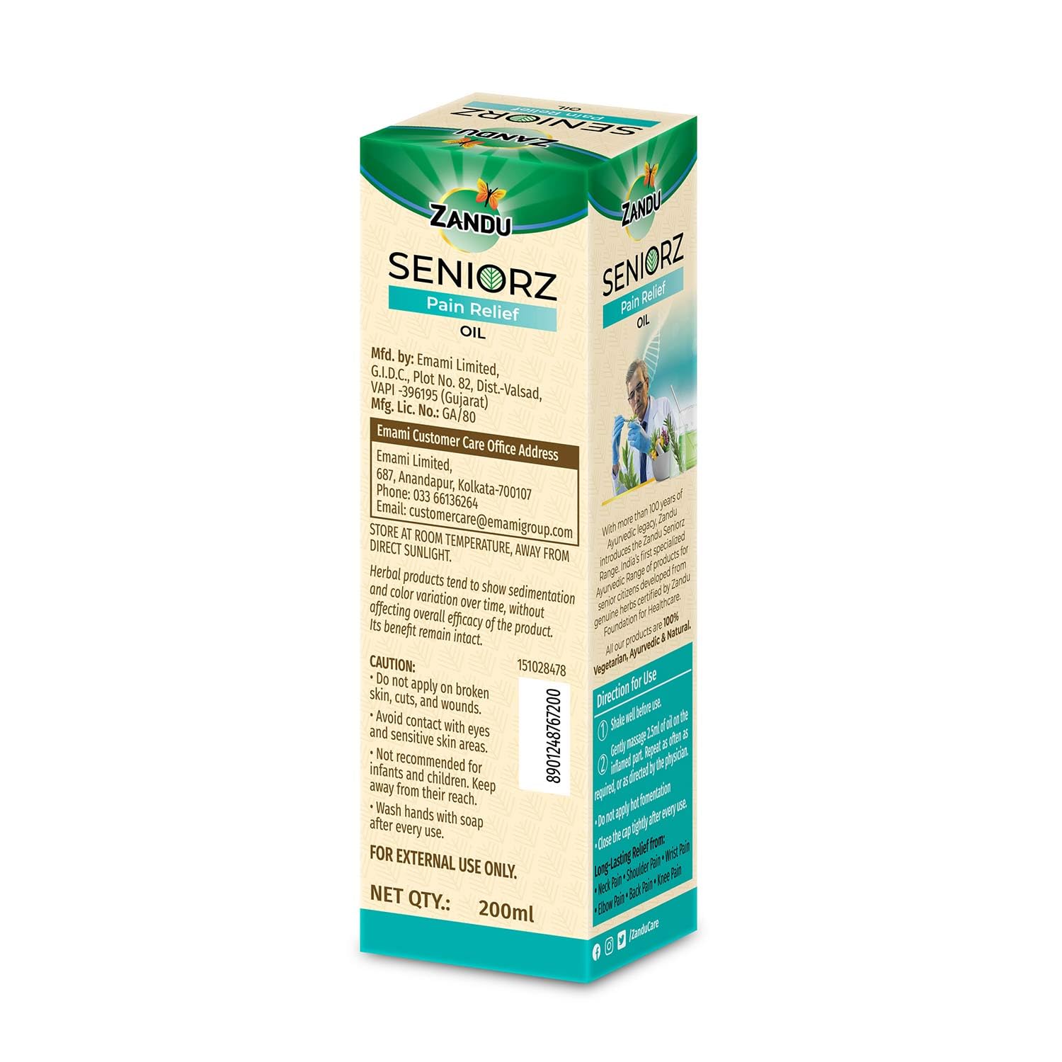 Zandu Seniorz Pain Relief Oil, 200ml, Helps Reduce Joint & Muscular Pain, Long lasting relief from Knee, Neck, Back, Shoulder, Wrist Pain, 100% Ayurvedic & Natural – view 9