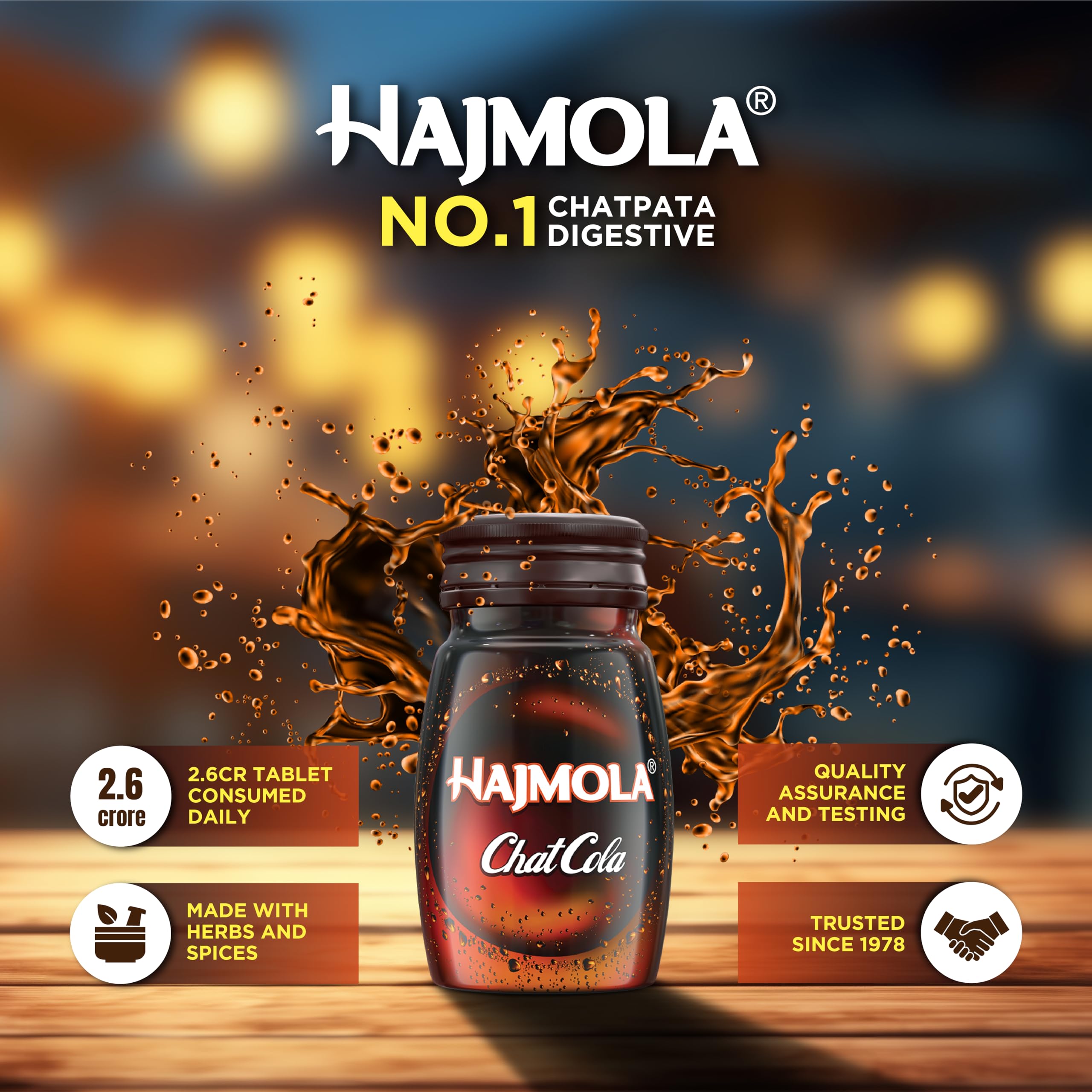 Dabur Hajmola Tasty Digestive Tablets (Chatcola Flavour) - 120 Tabs – view 5