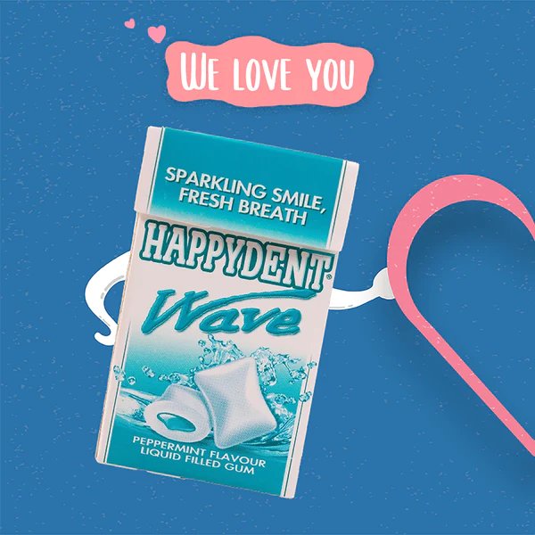 Pack of Happydent Wave sugarfree mint flavour bubble gum 17 g