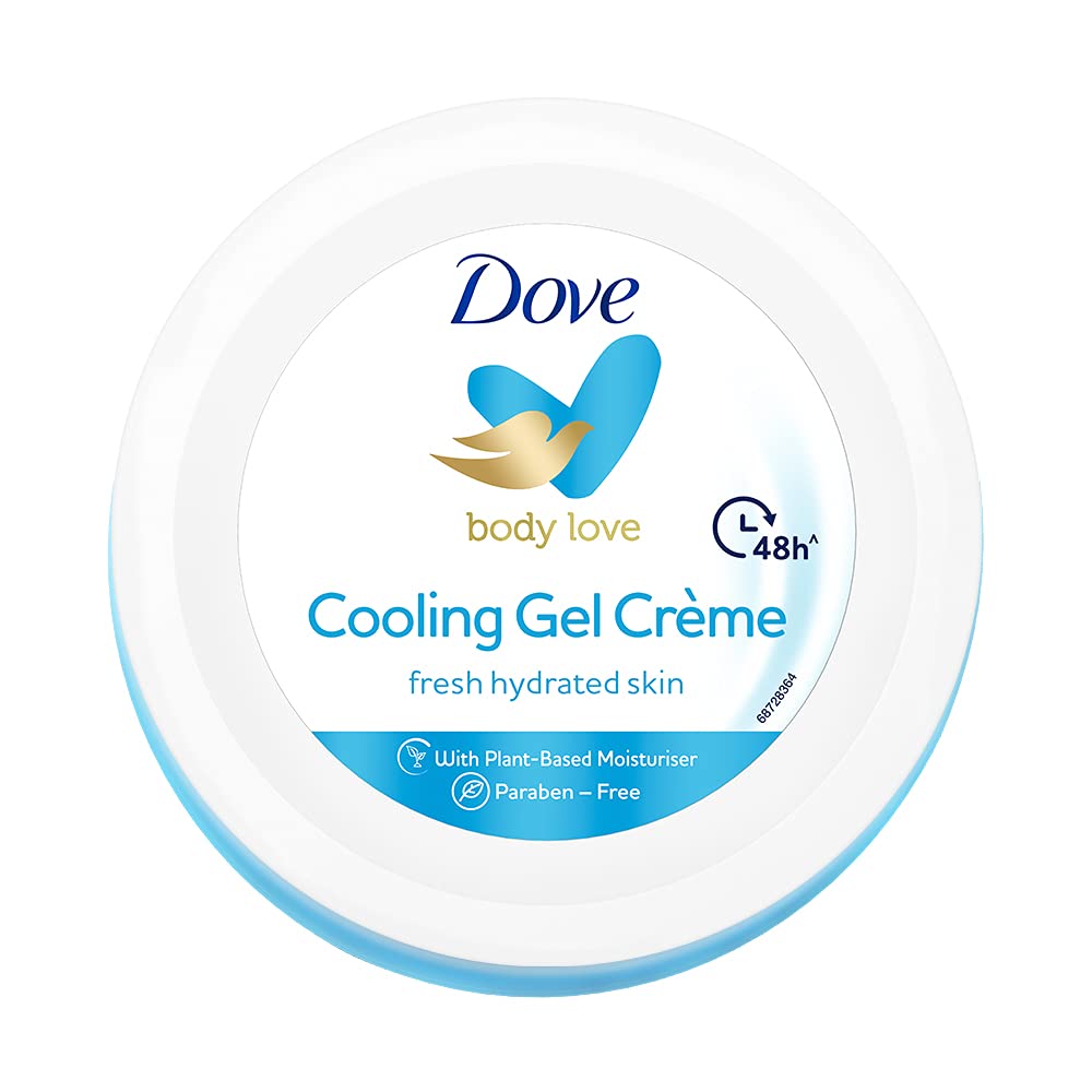 Dove cooling gel crème jar for non-oily body hydration