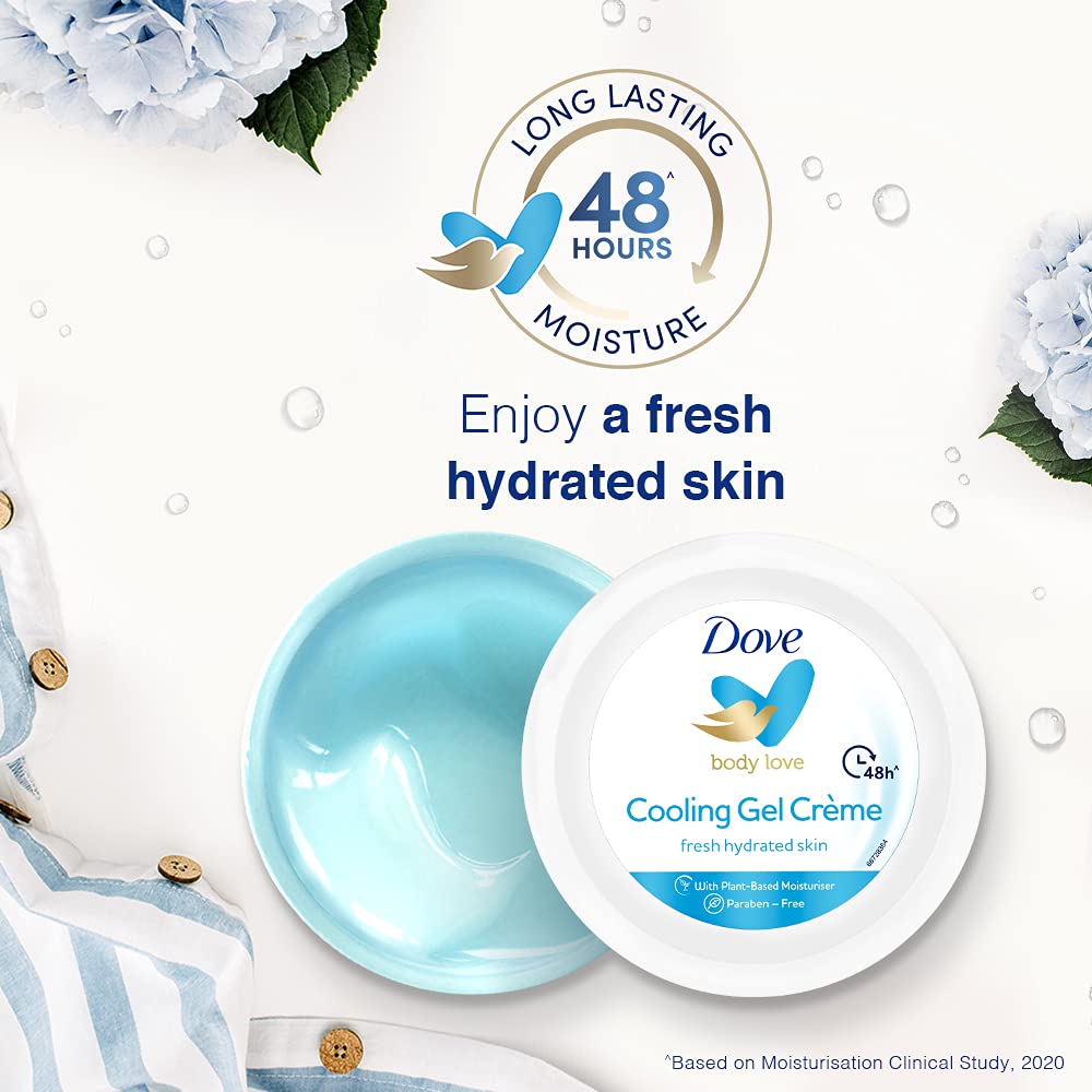 Dove Body Love Cooling Gel Crème Paraben Free, 48hrs Moisturisation with Plan Based moisturiser, Non Oily Feel, Refreshed Hydrated Skin 245g – view 3