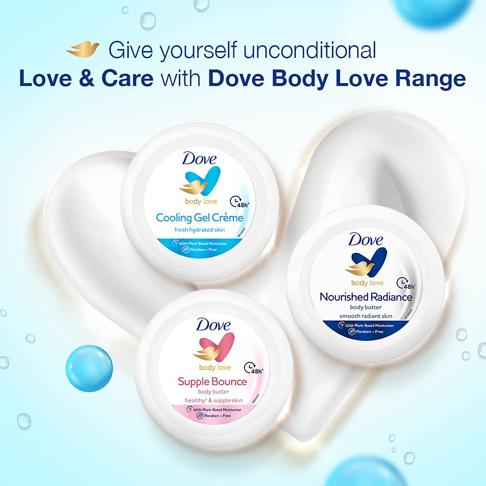 Dove Body Love Cooling Gel Crème Paraben Free, 48hrs Moisturisation with Plan Based moisturiser, Non Oily Feel, Refreshed Hydrated Skin 245g – view 7