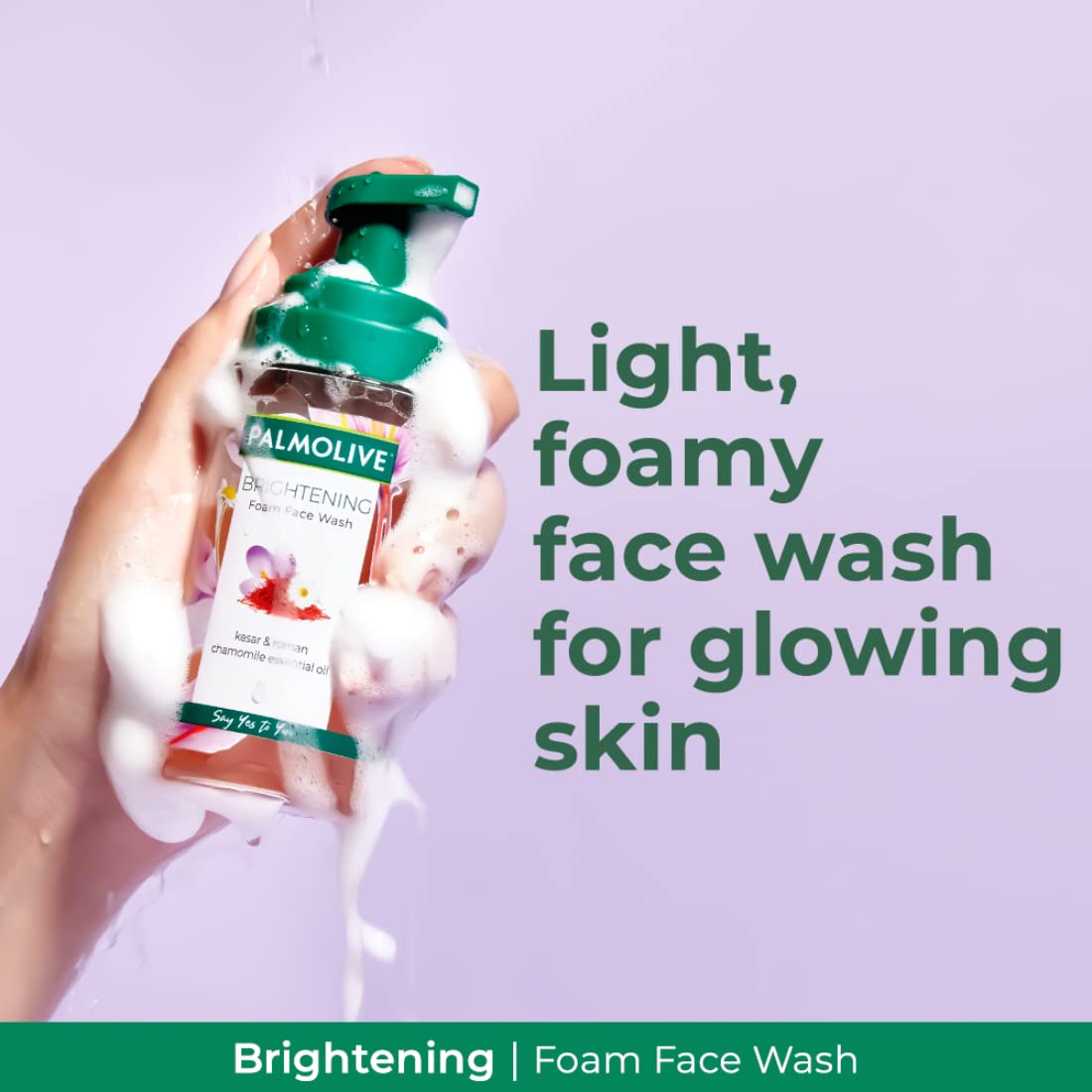 Colgate Visible White O2, Teeth Whitening Toothpaste, Aromatic Mint, 50g, Active Oxygen Technology & Palmolive Brightening Foam Facewash with 100% natural extract - Suits All Skin Types (100ml) – view 2