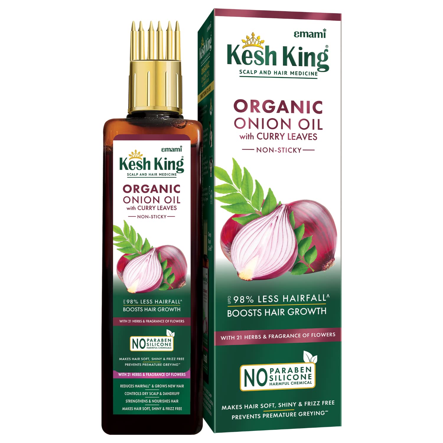 Kesh King non-sticky onion hair oil bottle, 100 ml