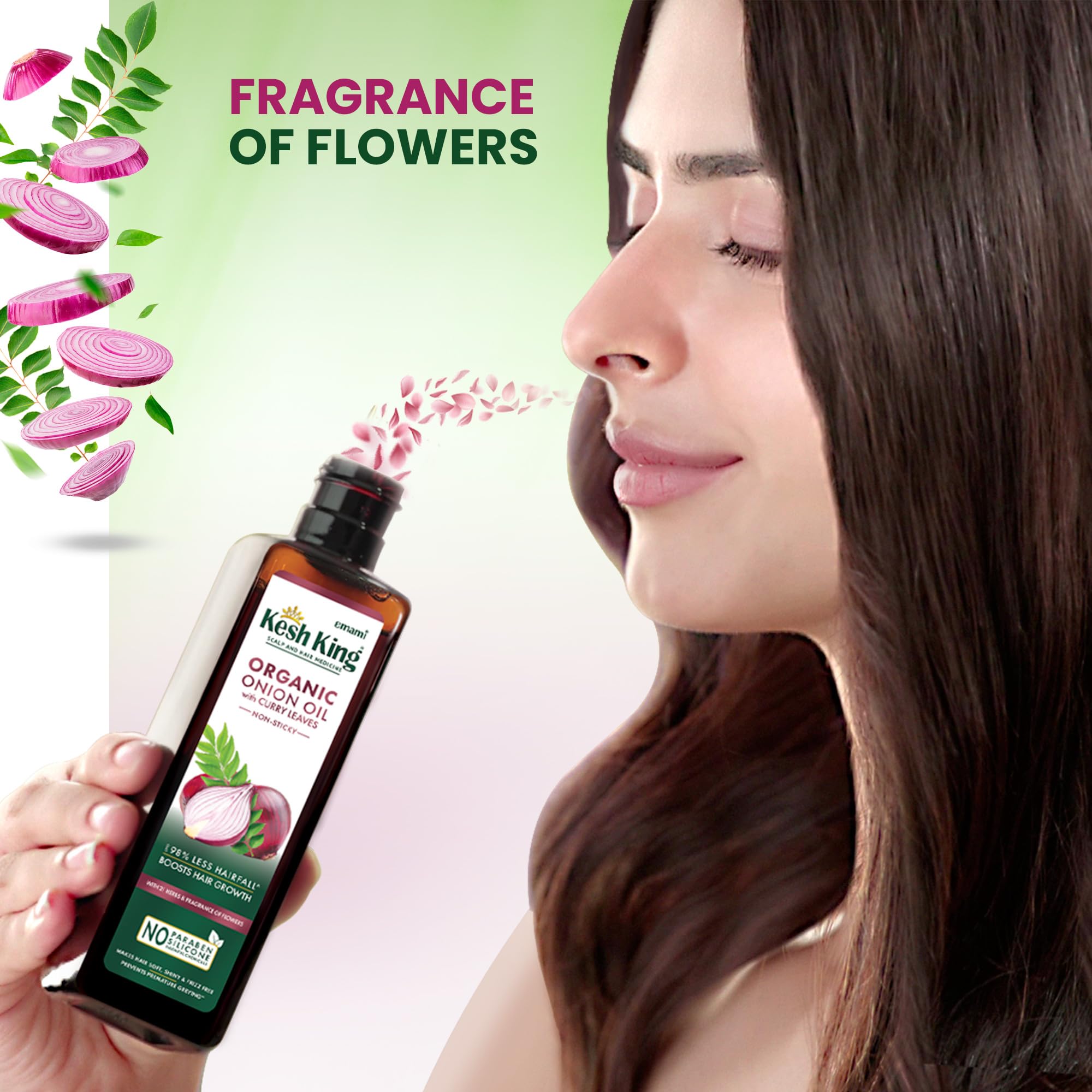 Kesh King Organic Onion Oil With Curry Leaves Reduces Hair Fall Upto 98% and Boosts Hair Growth – view 4
