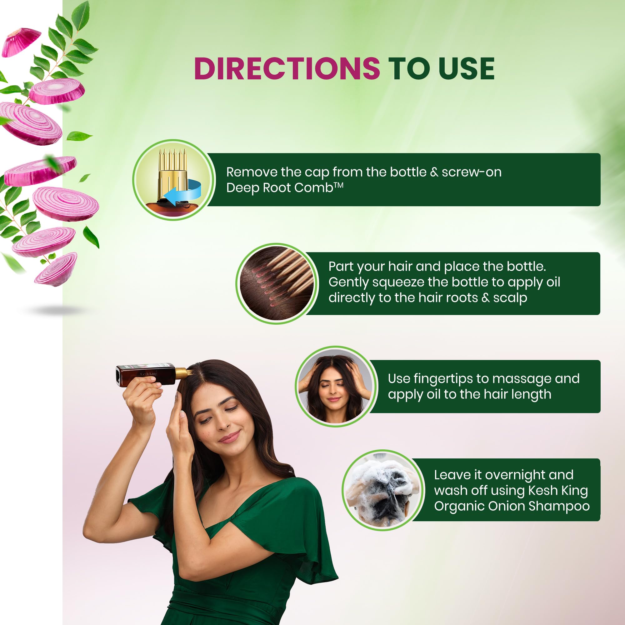 Kesh King Organic Onion Oil With Curry Leaves Reduces Hair Fall Upto 98% and Boosts Hair Growth – view 6