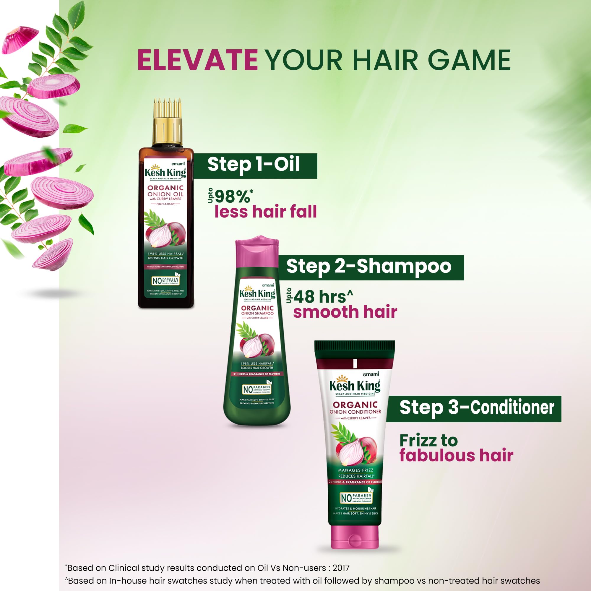 Kesh King Organic Onion Oil With Curry Leaves Reduces Hair Fall Upto 98% and Boosts Hair Growth – view 7