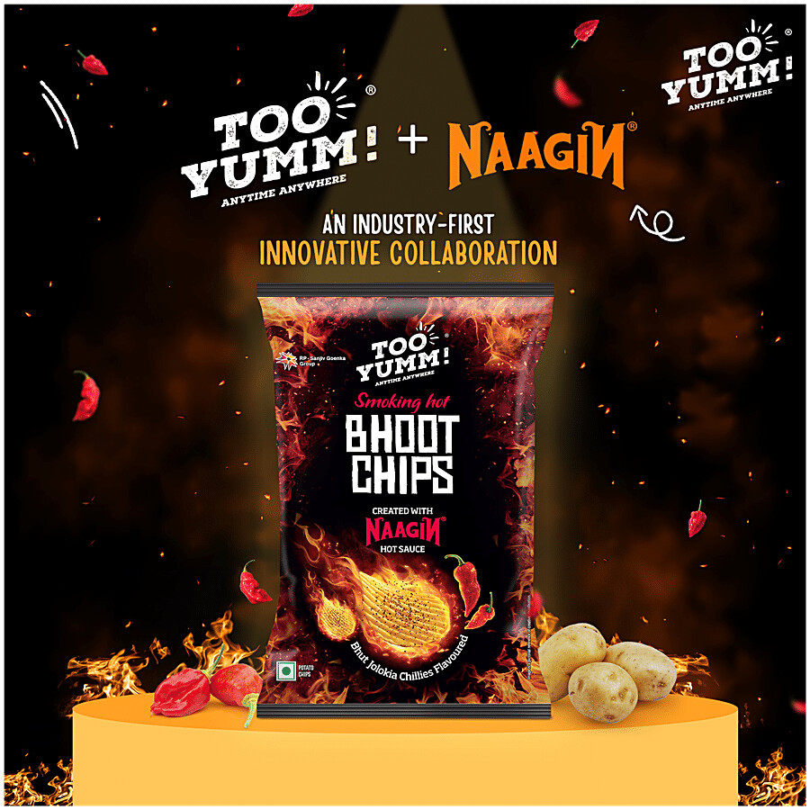 Too Yumm! Bhoot Potato Chips - Bhut Jolokia Chillies Flavour, Created With Naagin Hot Sauce 90 g – view 7