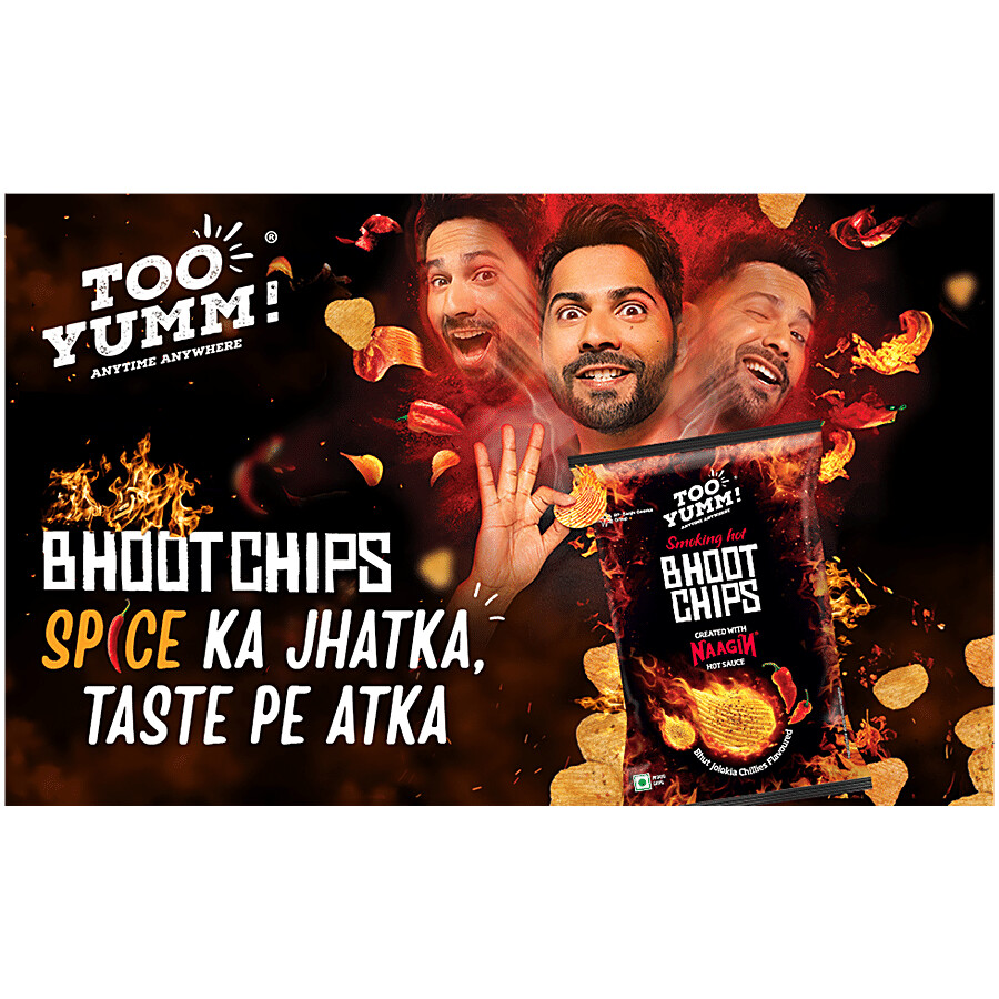 Too Yumm! Bhoot Potato Chips - Bhut Jolokia Chillies Flavour, Created With Naagin Hot Sauce 90 g – view 9