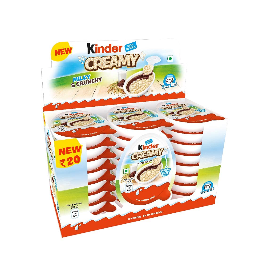 Kinder Creamy chocolate pieces with milky cream and puffed rice