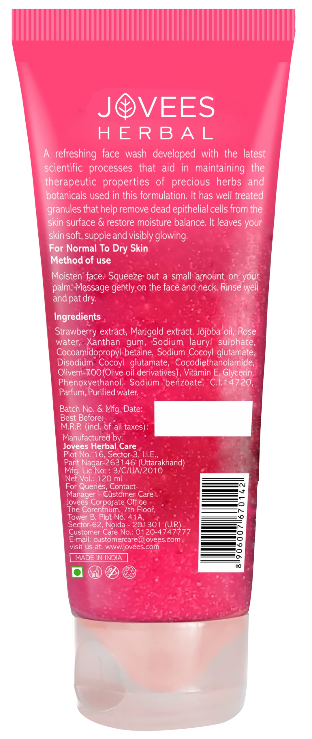 Jovees Herbal Strawberry Face Wash with Strawberry Extracts – view 2