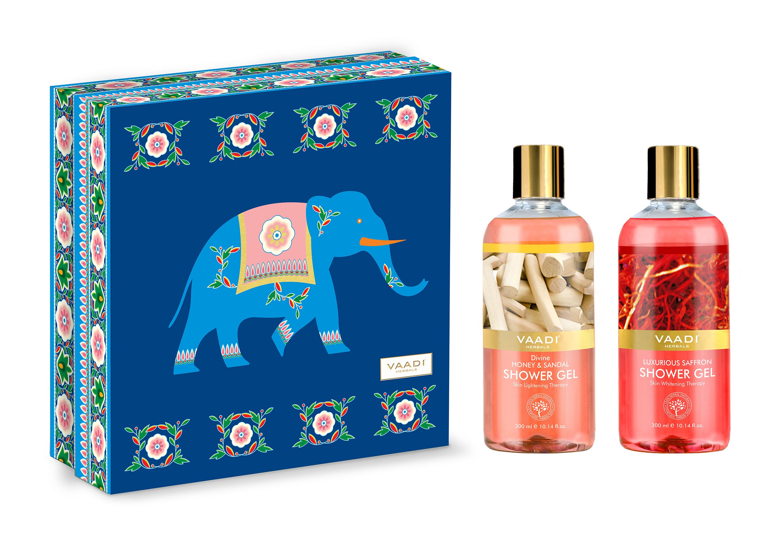 Honey Sandal and Saffron shower gel gift set box