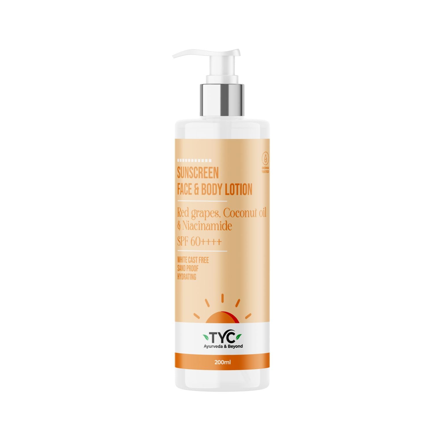 TYC sunscreen SPF 60 face and body lotion front bottle