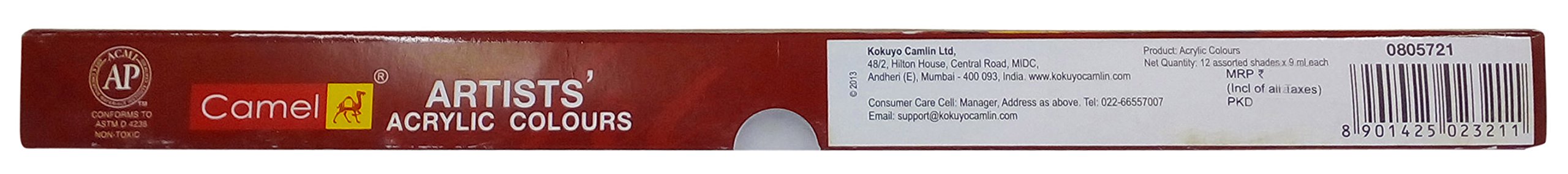 Camel Artists Acrylic Colour Tubes-12 X 9 Ml (805721),Assorted,Camel – view 2