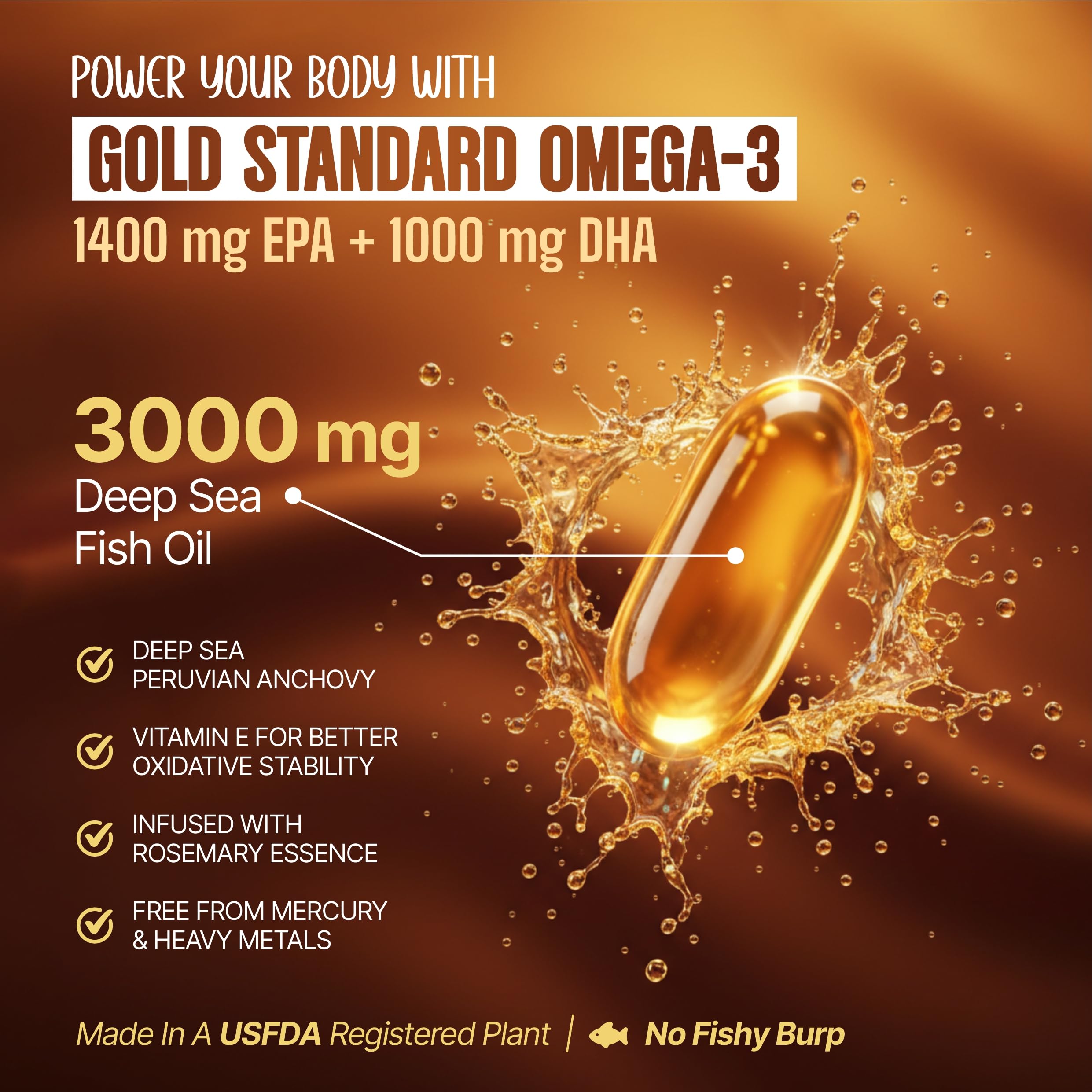 Bliss Welness 8X Strength Omega 3 Fish Oil Capsules – view 2